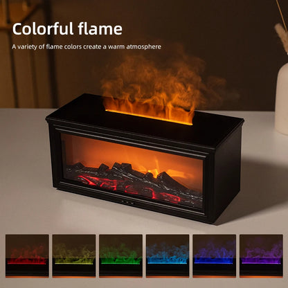 Mini Dark Wood Humidifier Fireplace